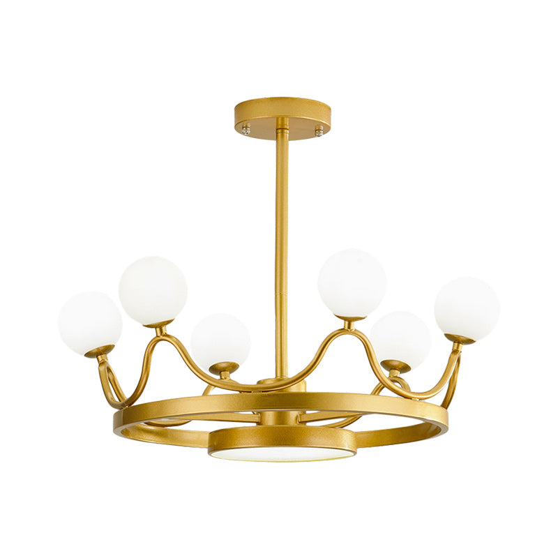 6 têtes Nursery Room Chandelier Lightture MODER MODER GOLD PLACED PLACIER AVEC LA CONCEPTION DE METAL LINÉAR