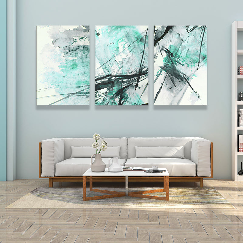 Watercolor Canvas Art for Living Room Abstract Wall Decor in Pastel Color, Multi-Piece