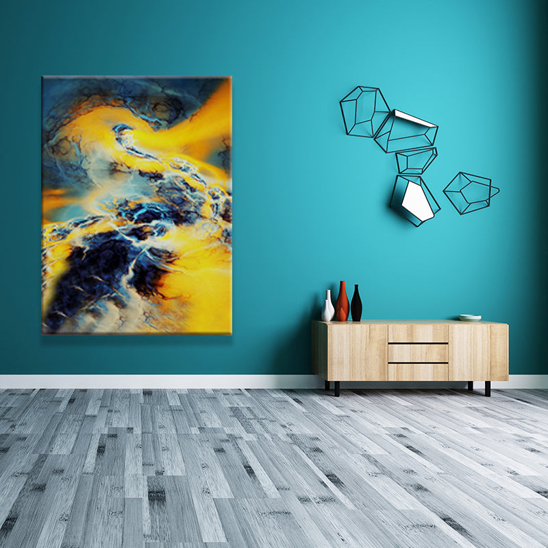 Modern Flow Pattern Wall Art Multicolored Abstract Painting for House Interior