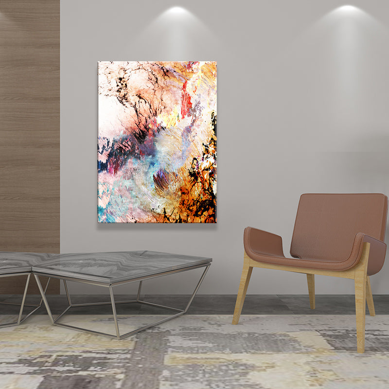 Modern Flow Pattern Wall Art Multicolored Abstract Painting for House Interior