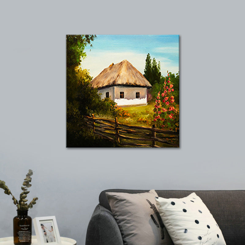 Rural Scenery Oil Painting Canvas Print Pastel Color Sitting Room Wall Art