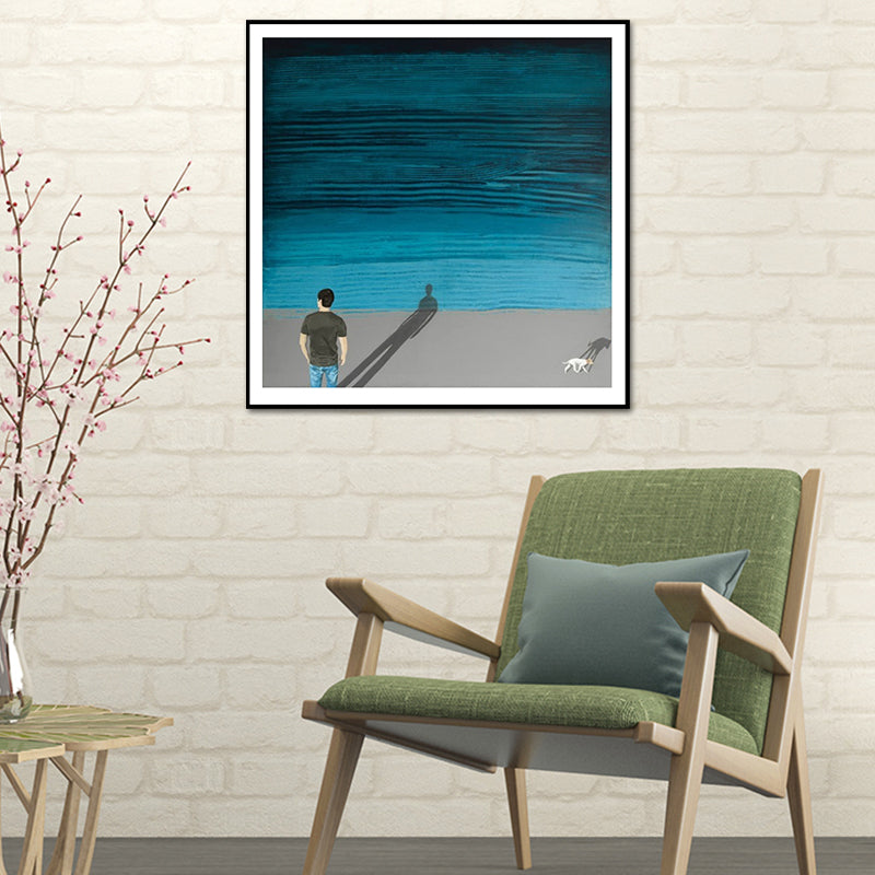 Sea and Solitude Wall Art Print Nordic Canvas Textured Wall Decoration for Bedroom