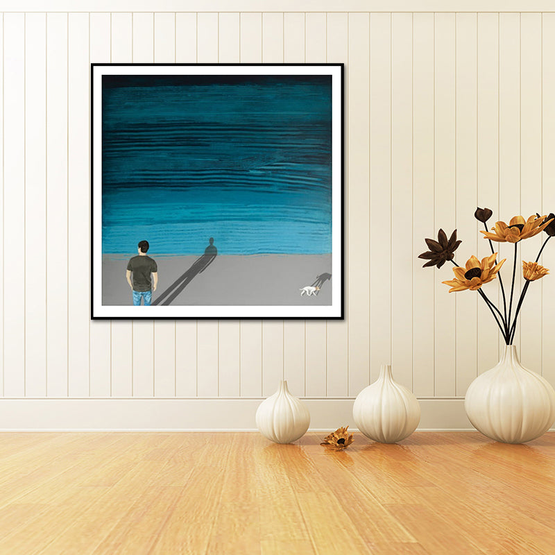 Sea and Solitude Wall Art Print Nordic Canvas Textured Wall Decoration for Bedroom