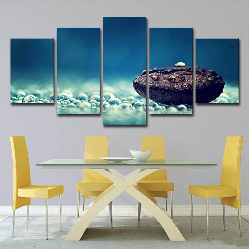 Serenity Cobblestone Wall Art for Dining Room Still Life Wall Decor in Blue