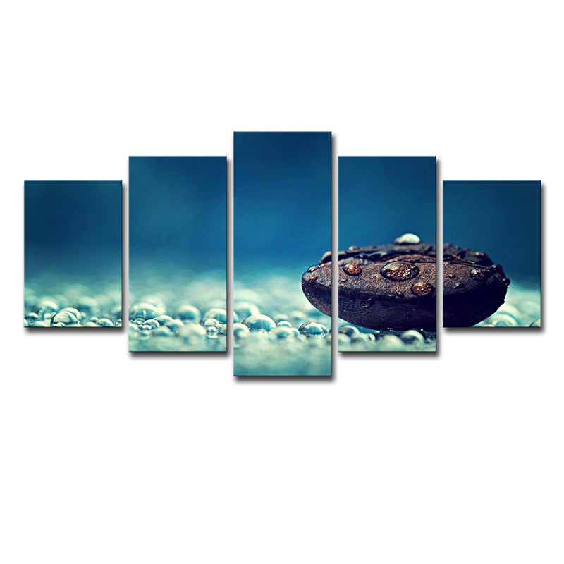 Serenity Cobblestone Wall Art for Dining Room Still Life Wall Decor in Blue