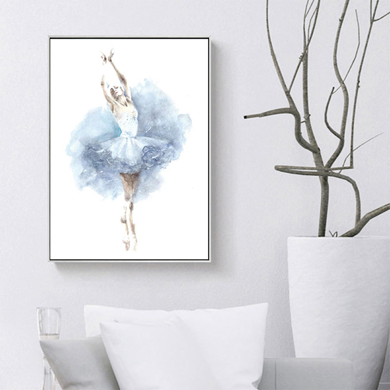 Elegant Ballerina Art Print for Girls Bedroom Dancer Painting Wall Decor in Soft Color