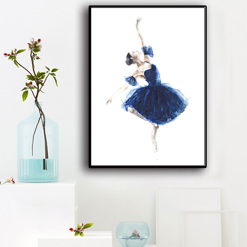 Elegant Ballerina Art Print for Girls Bedroom Dancer Painting Wall Decor in Soft Color