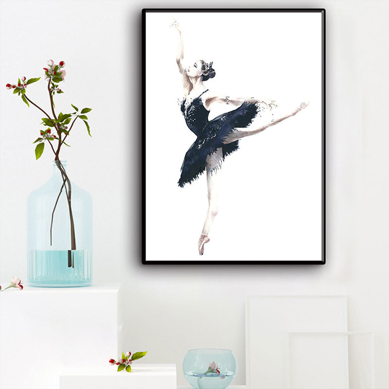 Elegant Ballerina Art Print for Girls Bedroom Dancer Painting Wall Decor in Soft Color