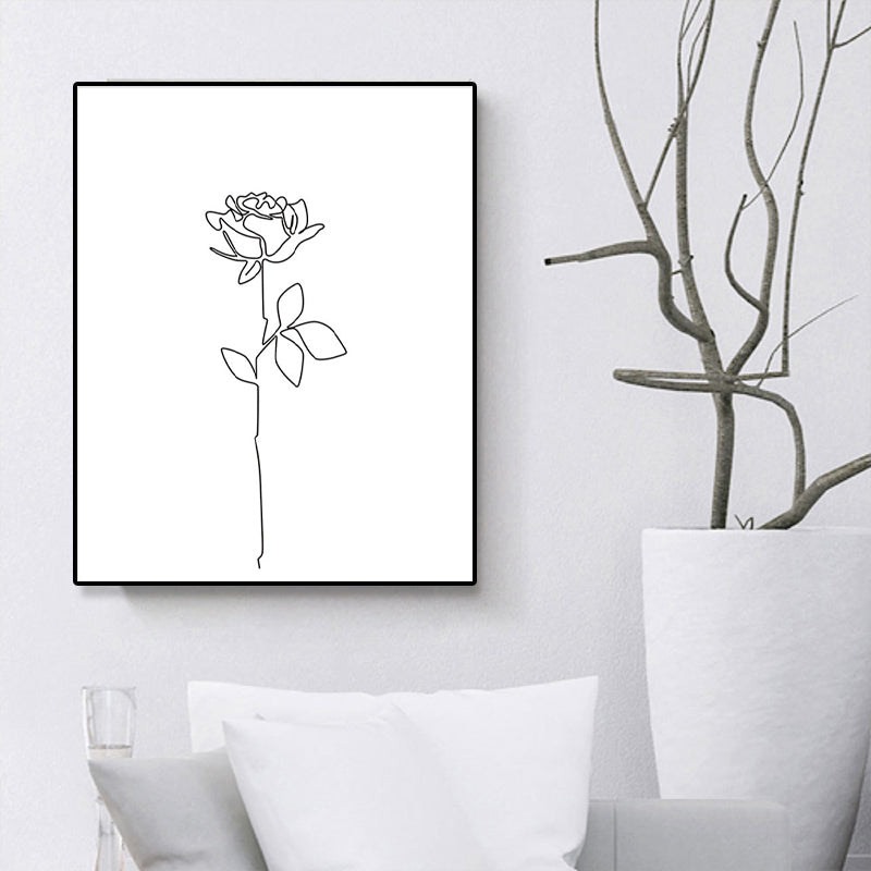 Canvas White Painting Nordic Charcoal Drawings Hand in Hand Wall Art Decor, Multiple Sizes