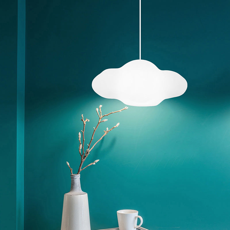 White Cloud Hanging Light Modern PE 1 Light White Pendant Light in Warm/White for Bedroom