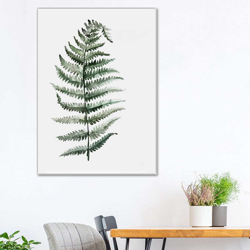 Botanic Leaf Print Wall Art Minimalism Textured Canvas in Pastel Color for Living Room