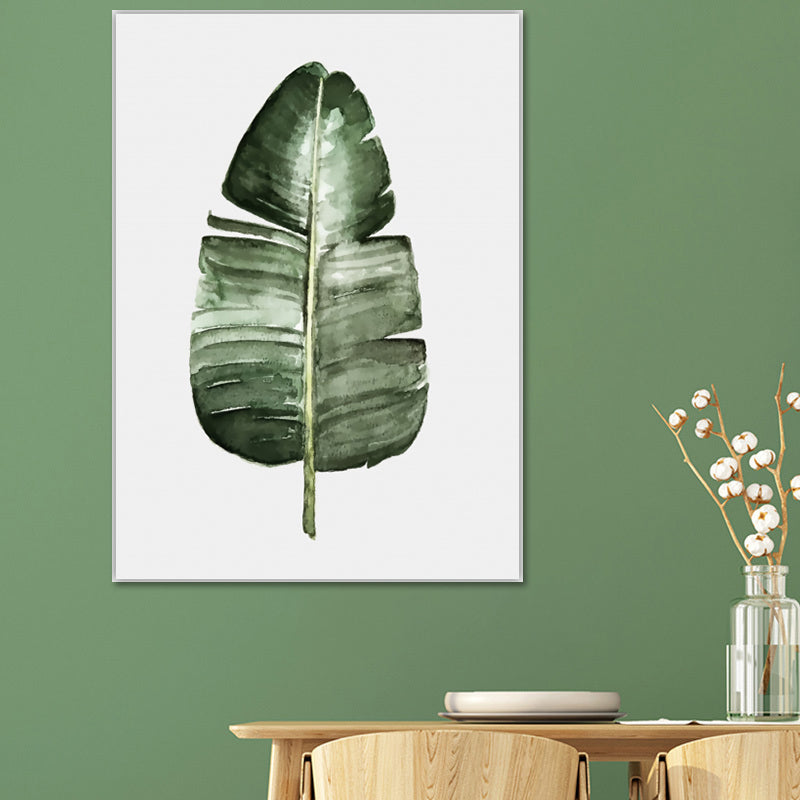 Botanic Leaf Print Wall Art Minimalism Textured Canvas in Pastel Color for Living Room