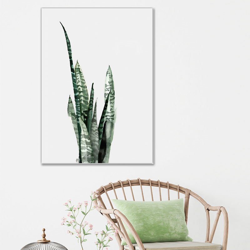 Botanic Leaf Print Wall Art Minimalism Textured Canvas in Pastel Color for Living Room