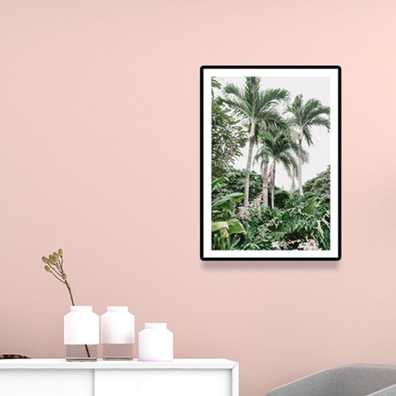 Green Areca Trees Wall Art Print Textured Tropical House Interior Wrapped Canvas
