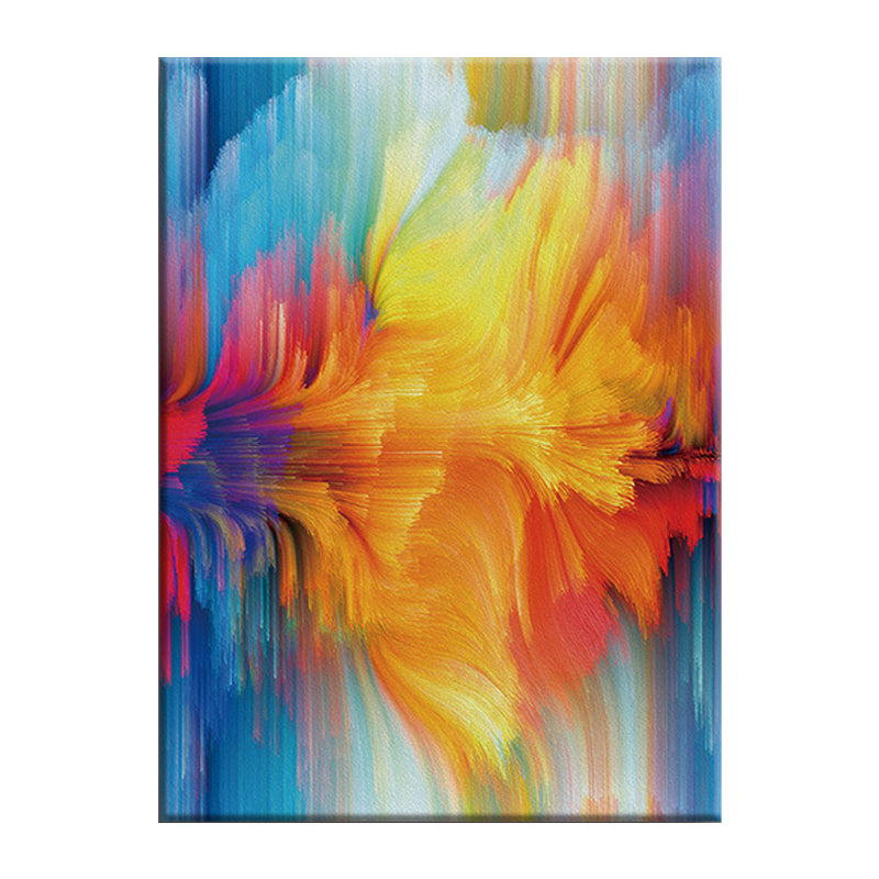 Blossom Canvas Wall Art Modern Style Fascinating Abstract Painting in Yellow and Blue