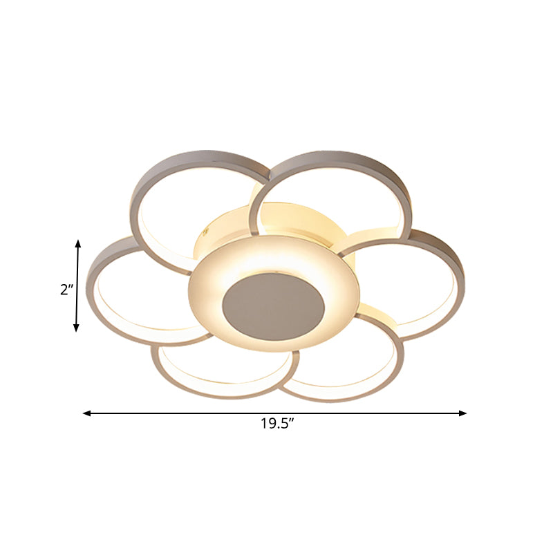 Floral Bedroom LED Flush Montaje Acrílico 19.5 "/25.5" De ancho de ancho simple lámpara de techo con luz cálida/blanca/natural