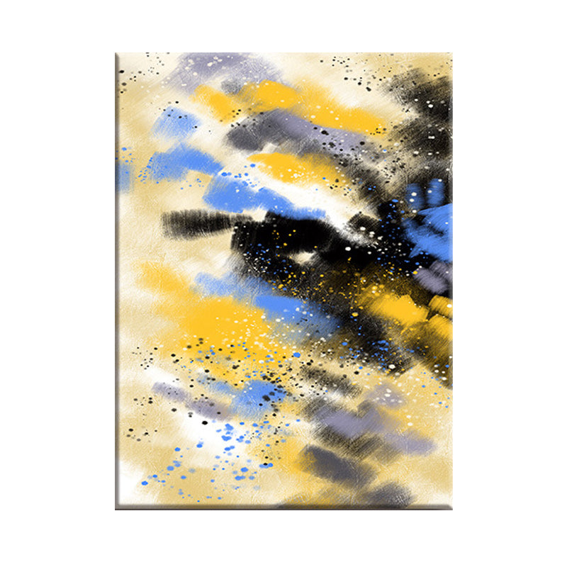 Modernist Canvas Print Yellow Abstract Oil Painting Wall Art for Family Room