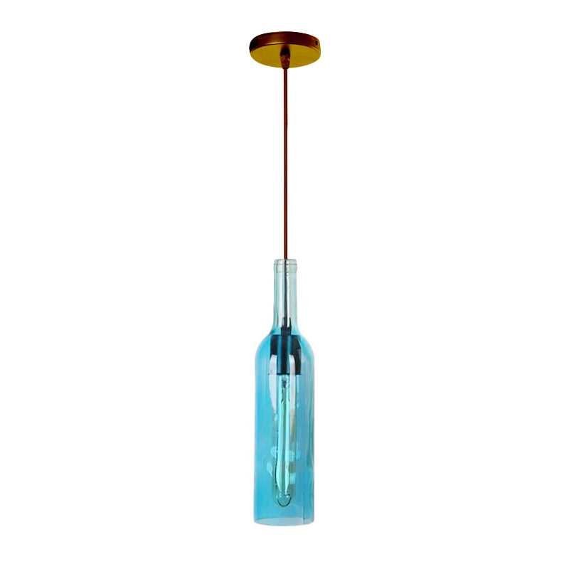 Rood/geel 1 kop hangende lamp vintage stijl glazen wijnfleshangingslampje voor eetkamer