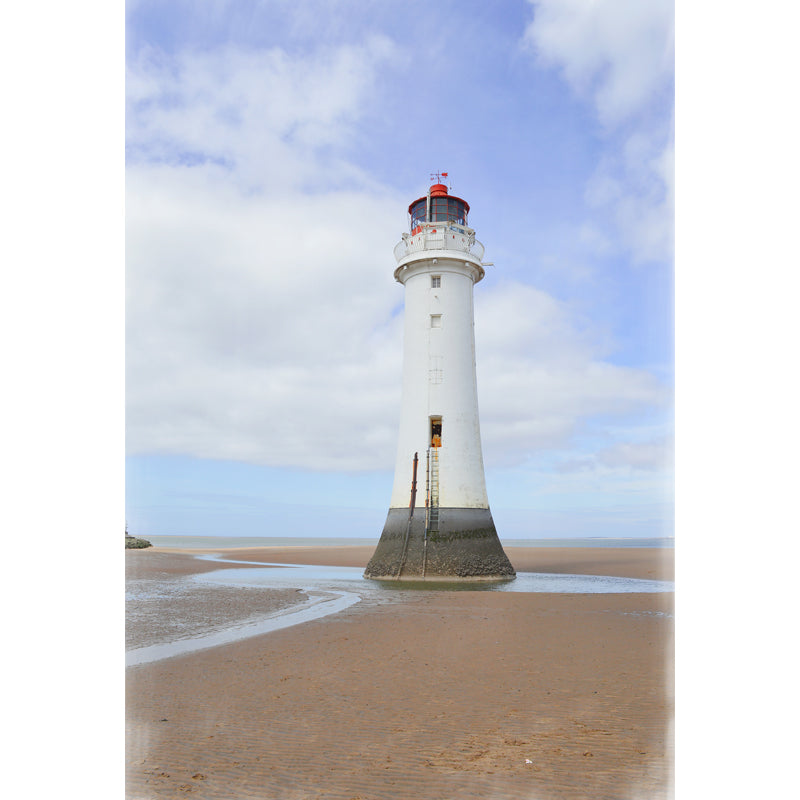 Huge Tall Lighthouse Mural Decal for Bathroom Landscape Wall Art in White, Stain-Proof