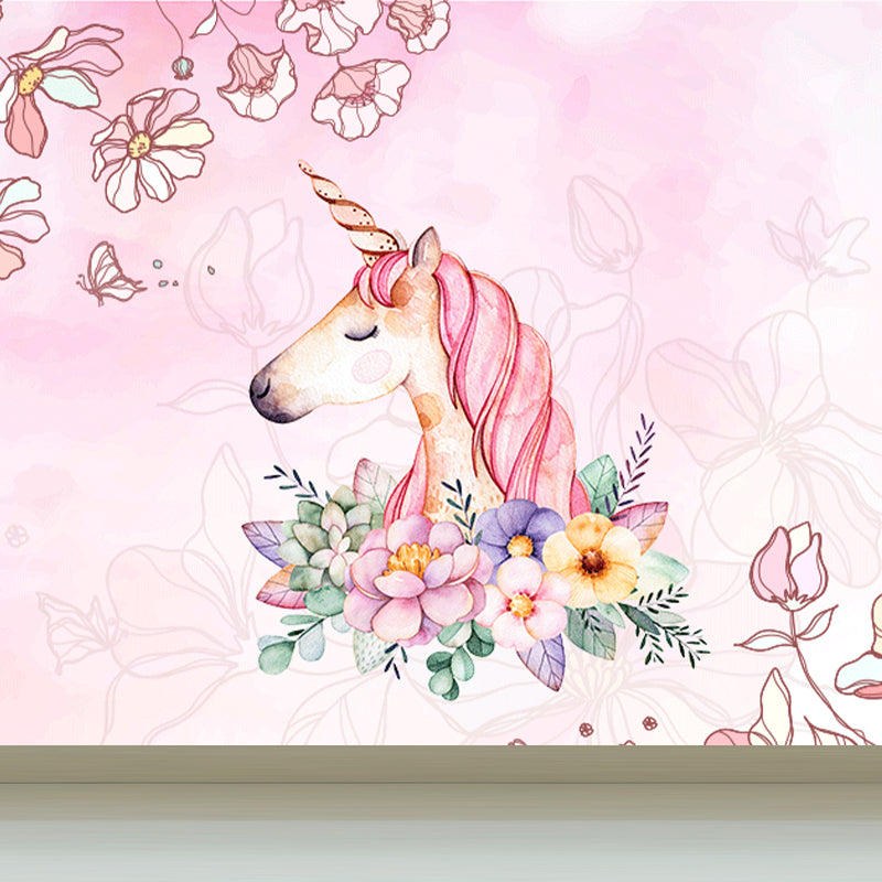 Unicorn Wall Mural Kid's Style Decorative Children's Bedroom Bedroom Wall Art, Custom Printed