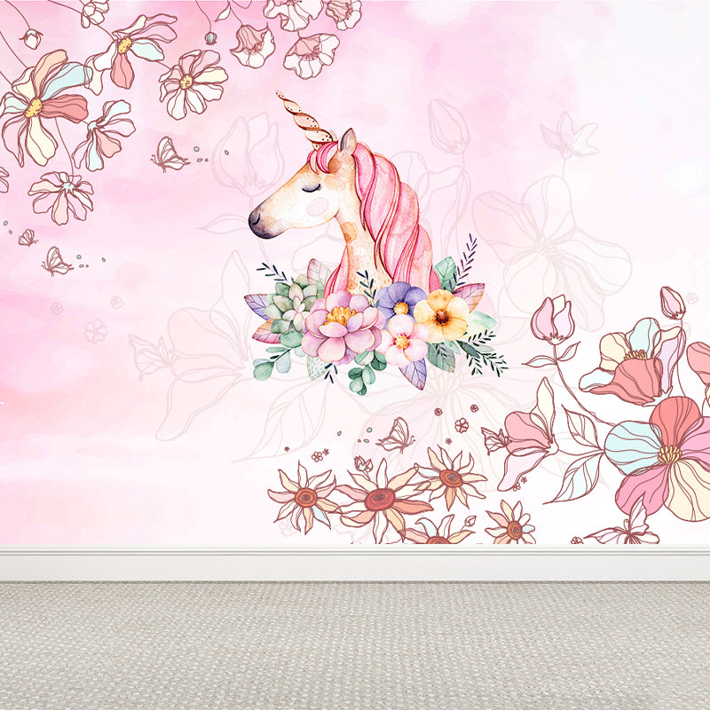 Unicorn Wall Mural Kid's Style Decorative Children's Bedroom Bedroom Wall Art, Custom Printed