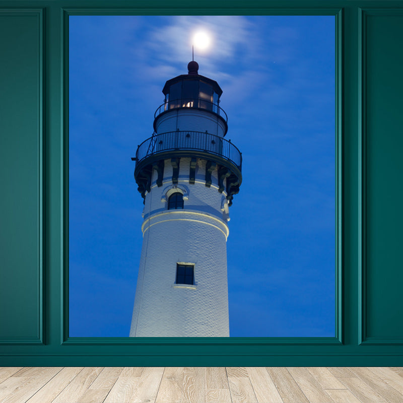 Whole Lighthouse Scene Mural Wallpaper for Wall Decor Coastal Girls Room Wall Art