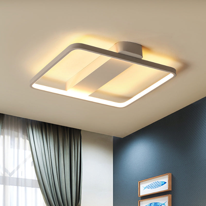 Lampada da incasso a LED rettangolare larga 18"/21,5"/25,5" Lampada da soffitto moderna in acrilico LED per camera da letto con luce calda/bianca