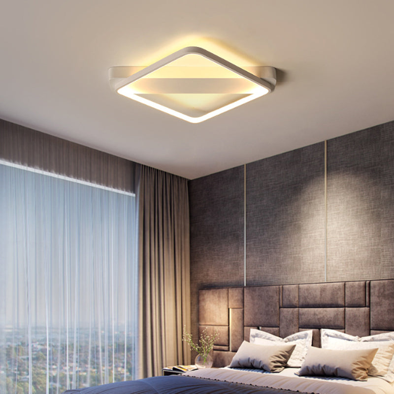 18"/21.5"/25.5" Wide Rectangular LED Flush Light Modern Acrylic LED Bedroom Ceiling Mounted Fixture in Warm/White Light