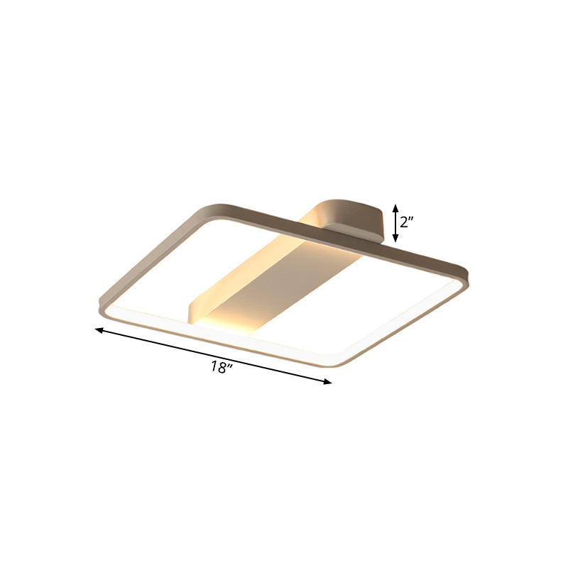 18"/21.5"/25.5" Wide Rectangular LED Flush Light Modern Acrylic LED Bedroom Ceiling Mounted Fixture in Warm/White Light