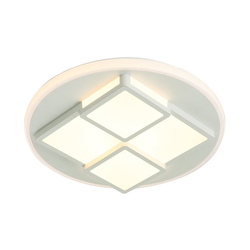 Square Acrylic Flush Ceiling Light Nordic Pink/White LED Flush Mount Lighting for Bedroom