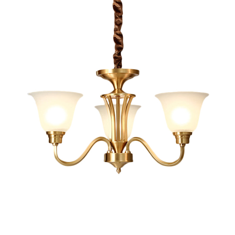 3/5 lampadine kit lampada sospesa kit vintage vetro opalino giù ciondolo di illuminazione in ottone per salotto