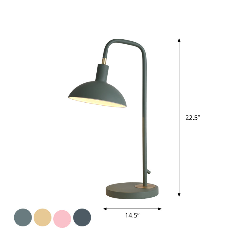 Metallic Dome Shade Nightand Lampe Nordic 1 Bulbe Rose / Jaune / Blue Table Lumière pour le chevet