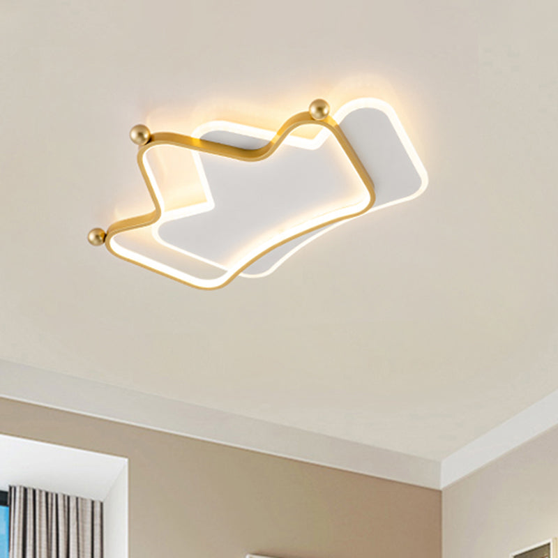 Overlappend kroon metaalplafond gemonteerd licht eigentijdse led gold flush mount armatuur