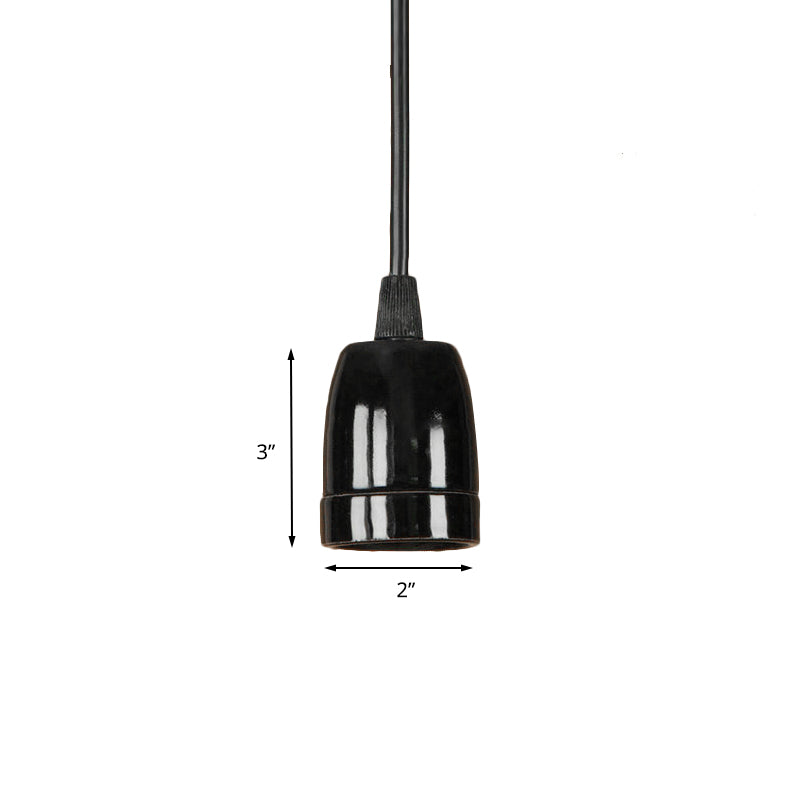 1 Head Mini Hanging Pendant Light with Adjustable Cord Retro Style Black/Red Ceramic Ceiling Hanging Light