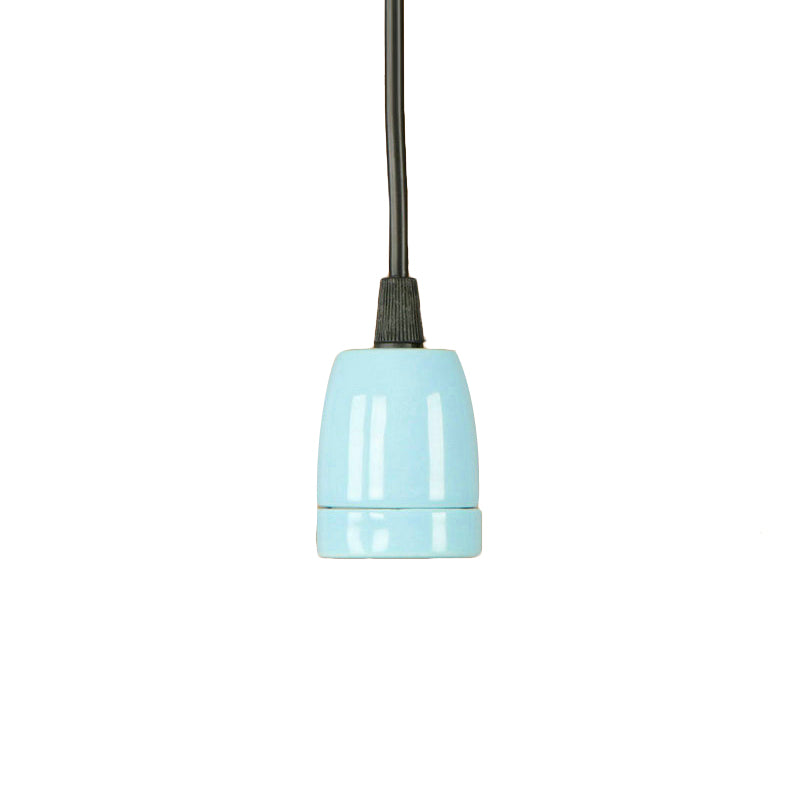 1 Head Mini Hanging Pendant Light with Adjustable Cord Retro Style Black/Red Ceramic Ceiling Hanging Light