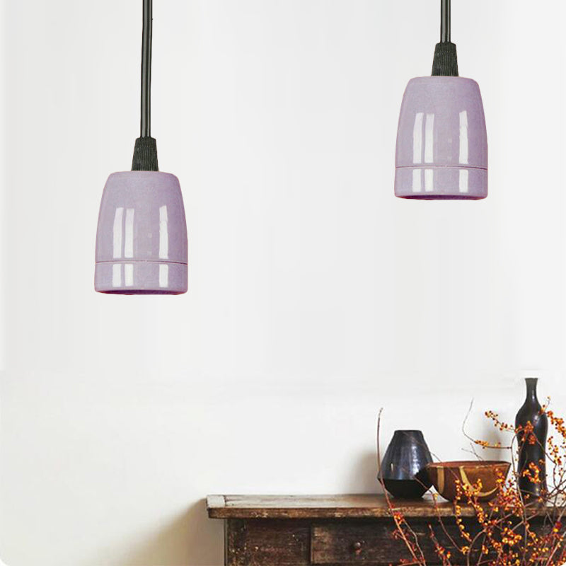 1 Testa Mini Luce a sospensione sospesa con corda regolabile Stile retrò Black/Red Ceramic Assiction Light