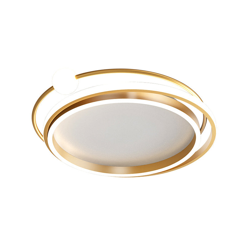 Metallic Overlap Circle Ceiling Flush Minimalism 20.5"/24.5" Wide LED Gold Flush Mount, Warm/White Light