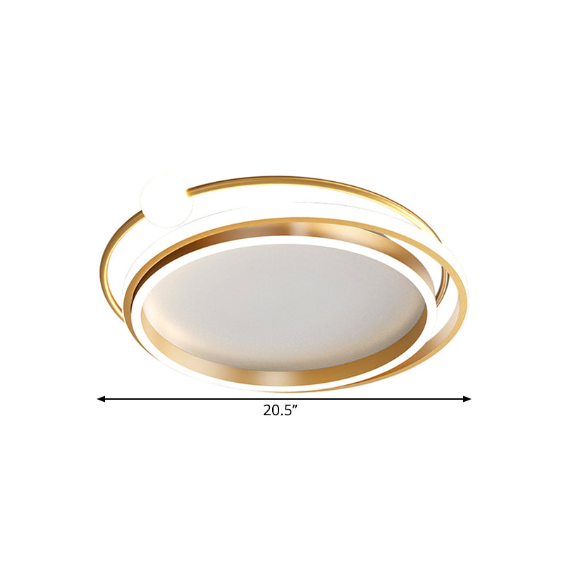 Metallic Overlap Circle Ceiling Flush Minimalism 20.5"/24.5" Wide LED Gold Flush Mount, Warm/White Light