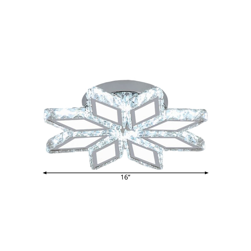 Einfachheit LED SEMI BUSH MOUNT MOUND RHOMBUS -Deckenbehandlung mit Kristallblockschatten in warmem/weißem Licht