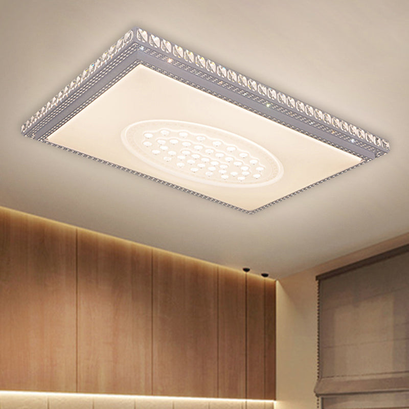 Rechthoek/vierkante salon spoel lamp metaal led eenvoud plafond gemonteerd licht met kristal deco