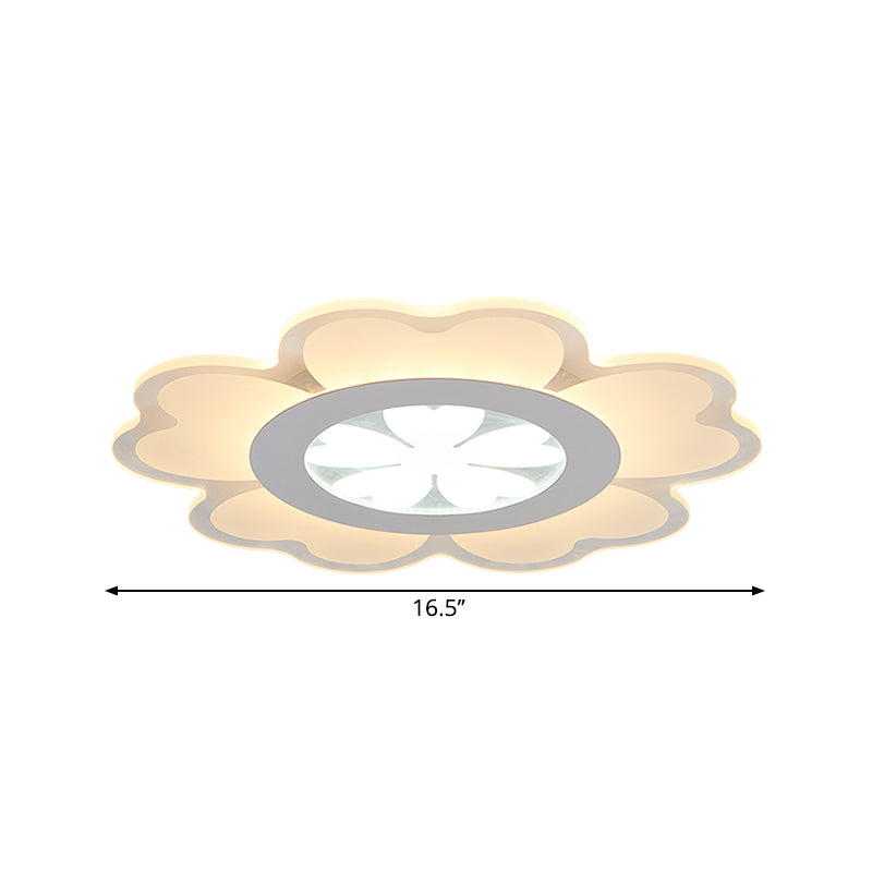 Lámpara de montaje acrílico de lámparas de descarga floral blanca para sala de estar para sala de estar para sala de estar