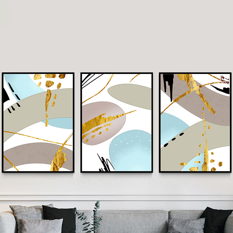 Abstract Print Wall Art Set Pastel Color Canvas Wall Decor for Living Room, Textured