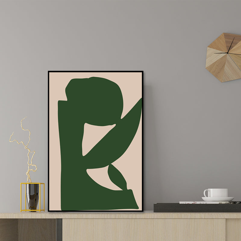 Illustrations Abstract Wrapped Canvas Simplicity Wall Art Decor in Green for Bedroom