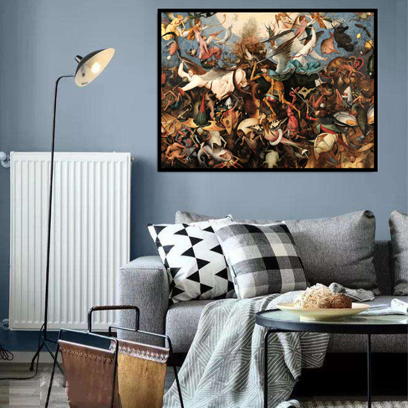 Brown Religion Canvas Bruegel Fall of the Rebel Angels Traditional Textured Wall Art