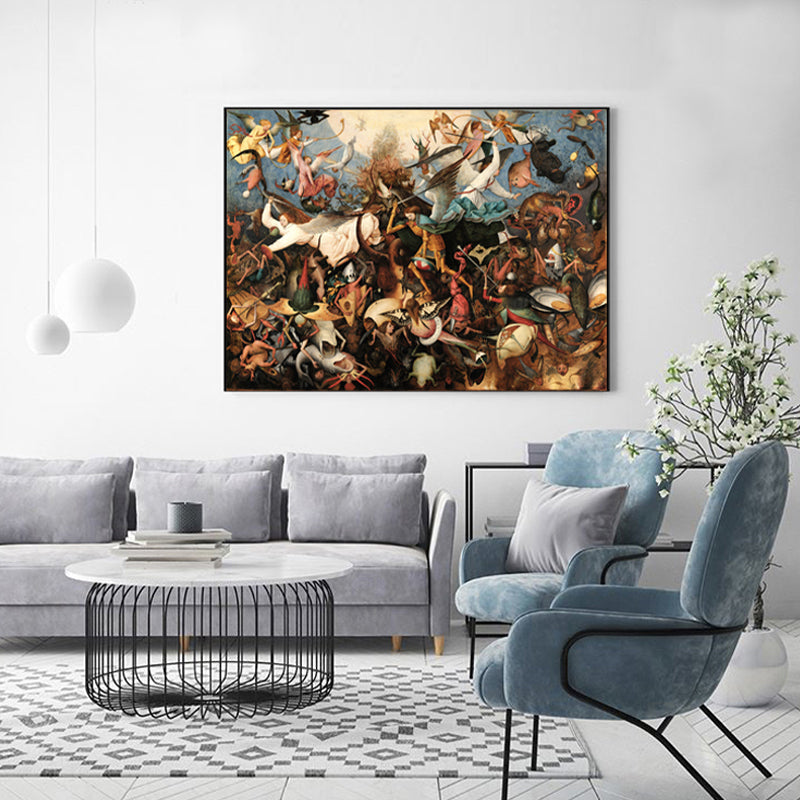 Brown Religion Canvas Bruegel Fall of the Rebel Angels Traditional Textured Wall Art