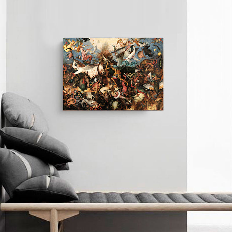 Brown Religion Canvas Bruegel Fall of the Rebel Angels Traditional Textured Wall Art