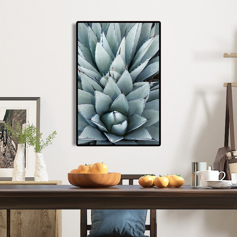 Modern Botanic Aloe Vera Canvas Print Pastel Color Textured Wall Art for Room