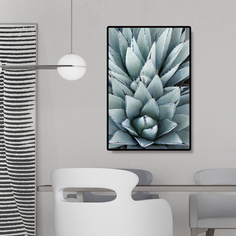 Modern Botanic Aloe Vera Canvas Print Pastel Color Textured Wall Art for Room