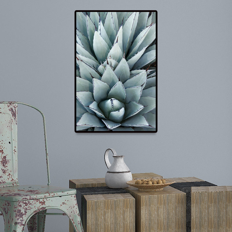 Modern Botanic Aloe Vera Canvas Print Pastel Color Textured Wall Art for Room