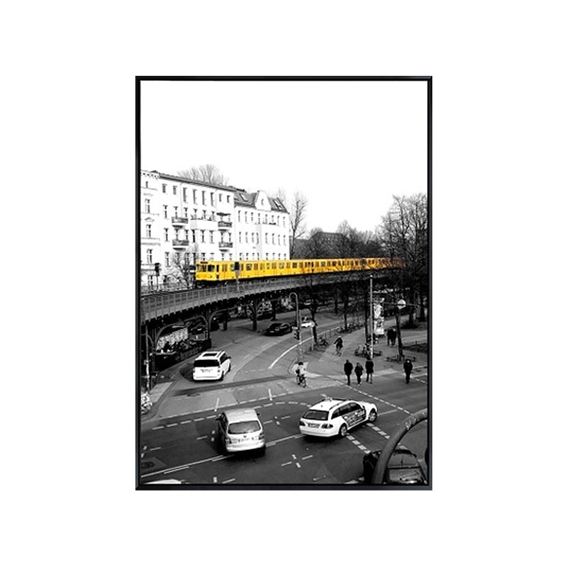 Grey City Traffic Canvas Print Decorative Wall Art Decor for Living Room, Multiple Sizes